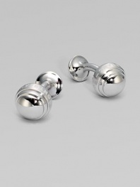 Handsomely crafted from fine sterling silver with logo detail.Sterling silverAbout ½ diam.Made in Italy