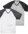 Kick it old school and come up all aces in this striped raglan tee from American Rag.