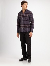 Subtle heritage-inspired plaid design rendered in soft, smooth cotton.ButtonfrontCottonMachine washImported