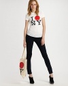 Show your support along with over 60 fashion designers in this cotton graphic tee. Fashion Girls for Japan will donate 100% of the proceeds from the sale of this tee towards disaster relief efforts in Japan.Crewneck Short sleeves Pullover style About 25 from shoulder to hem Cotton Machine wash Imported
