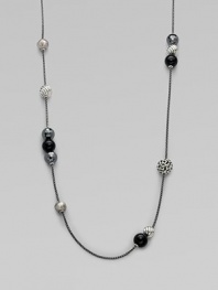 From the David Yurman Element Collection. Sterling silver, hematite and black onyx stations are suspended on a mini box chain.Hematite & black onyx Sterling silver Length, about 48 Lobster clasp closure Imported 