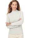 Karen Scott delivers everyday style at a great value with this cabled mock turtleneck. In neutral, go-with-anything colors, you'll want more than just one!