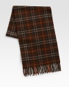 Luxurious and soft cashmere in a classic oversized check pattern.Fringed endsCashmere12 x 66Imported