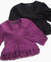 Ruffle detail adds character to this Jessica Simpson cardigan. (Clearance)