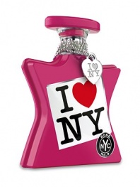 To celebrate the debut of the I Love New York by Bond No. 9 eau de parfum collection, we're offering a limited edition with a detachable silver heart charm on a chain. So here at last is a wearable symbol of your love for the Empire State. Notes of mandarin zest, spicy nutmeg, blueberry accord, roses, pink peonies, patchouli, musk, vanilla, sandalwood and leather accord. 3.4 oz.