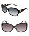 Printed rectangular frame sunglasses with logo plate detail at temples from DIANE von FURSTENBERG.