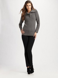 EXCLUSIVELY AT SAKS. A wool and cashmere blended design with an over-sized mock turtleneck. Mock turtleneckLong sleeves with ribbed cuffsPull-on styleAbout 27 from shoulder to hem70% wool/30% cashmereDry cleanImported Model shown is 5'10½ (179cm) wearing US size small. 