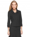 Cuffed sleeves and a short, foldover collar give this Tahari by ASL jacket contemporary style.