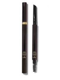 To Tom Ford, the eyebrows are one of the most important elements of the face. A perfectly groomed and shaped brow is the most powerful non-invasive way to define and enhance your features. The unique calligraphy tip allows a tailor-made stroke, from thin to wide. Remove the opposite-end cap to uncover the grooming brush; twist the cap counterclockwise to reveal the sharpener.