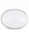 From the Lenox Classic Collection, Federal Platinum formal dinnerware and dishes add a luxurious note to your table. Made of exquisite white bone china with platinum trim, a complete selection of pieces is available. Coordinating Debut Platinum crystal stemware adds the finishing flourish. Qualifies for Rebate