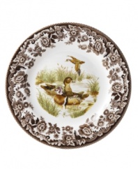 Bring the classic style of the English countryside to your table with the Woodland Collection by Spode. This traditionally patterned salad plate features the majestic wood duck framed by Spode's distinctive British Flowers border which dates back to 1828.