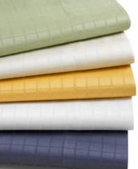 Sleep tight! Unwind in comfort with this 310-thread count sheet set, featuring a classic tone-on-tone windowpane pattern and subtle sheen for a smart presentation. Comes in five classic colors to match any bedroom decor.