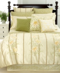 Dream big. A delicately embroidered meandering vine motif transports sleepy heads to a quiet veranda abundant with lush foliage. Zipper closure. (Clearance)