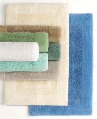 Refresh your bath in comfort and style with this Cotton Collection bath rug from Martha Stewart Collection. Features plush, ultra-soft texture and a tonal design. Non-skid backing.
