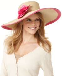 Give this flower a little sun: With an extra-large droopy brim with cute floral detail, this packable hat from Nine West helps you beat the heat while looking chic.