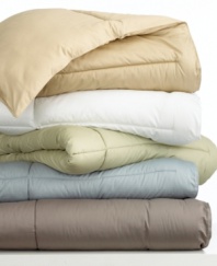 Completely envelop yourself in warmth with the Sealy Crown Jewel Best Fit® comforter. Oversized for complete coverage, this comforter is made of luxurious 300-thread count cotton sateen and features smooth Maxiloft® down alternative fibers that provide ultimate warmth and comfort. Available in white and several colors.