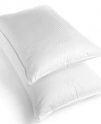 Be inspired to dream deeply with the Regent pillow from Lauren Ralph Lauren. The removable zipper cover features dobby woven stripes finished with cotton cording. Filled with hypoallergenic Siberian white goose down to keep sneezes at rest.