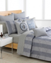 Herringbone quilting on solid gray cotton adds a touch of texture and a smart look of sophistication to your Sean John Ibiza bed. Featuring envelope closure; solid gray reverse.