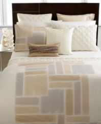 Hotel Collection brings modern sophistication to your room with this Brushstroke duvet cover, featuring a graphic block motif softened by a fluid watercolor print technique.