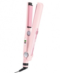 Get silky straight hair as you do your part to flatten the threat of breast cancer. This vibrant pink flat iron features 1 ceramic plates that heat up in just 30 seconds to help give you the style you desire. Two-year warranty. Model CS3B.