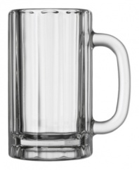 Beer mugs with a fluted texture and large handles add an air of sophistication to even the hardiest toasts. Drink to the eco-conscious recycled glass with three friends.