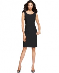 Anne Klein translates the essence of work chic to this sleek sheath. A versatile dress that can be worn with a jacket or a cardigan and go straight from the office to a dinner date.
