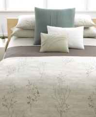A delicate branch design on an exquisite watercolor ground lends an air of natural beauty to this Briar comforter from Calvin Klein.