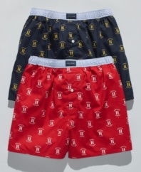 Classic comfort comes in the form of these printed cotton boxers from Tommy Hilfiger.