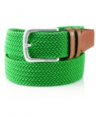 Tie together your casual look with this stretch-braided belt from Tommy Hilfiger.