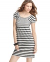JJ Basics' clever dress sets you apart from the crowd. Check out the multi-directional, op-art-inspired stripes!