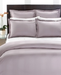 Boasting tonal jacquard stripes on 700 thread count MicroCotton, this Hotel Collection duvet cover is the essence of understated sophistication. Featuring button closure.