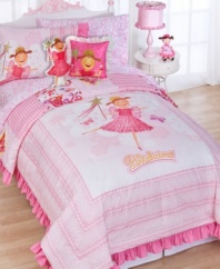 Perfect pink princess! Every little girl will feel like a princess with this comforter set featuring the famous children's book character Pinkalicious. Various shades of pink, applique details and ruffled edges create a fun and playful look.