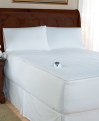 Two mattress pads in one! Get the warmth you need in the winter and the soothing comfort you desire in warmer months with this removable top heated mattress pad featuring small-as-can-be wire. The heated top is easily removed for cleaning and storage. Connector located at head of bed. 233 thread count cotton. 233-thread count cover.