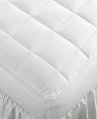 Classically comfortable. Featuring a box-stitch top in pure cotton and soft fiberfill, this Lauren Ralph Lauren mattress pad offers a soothing layer of luxury for an exceptionally restful night.