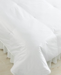 Fall into comfort with this down comforter from Blue Ridge, featuring a smooth 450-thread count cotton sateen cover and plush feather and down fill. Finished with 10 karo stitch construction for even fill distribution. (Clearance)
