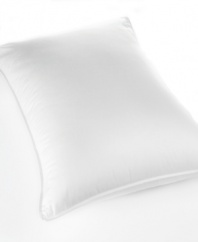 Experience the best of full support and adjustable comfort with the Dual Zone® pillow from Sealy®. Boasting an internal pillow filled with firm MaxiLoft® coils for complete head & neck support and an outer chamber of Trillium® fiber for lofty softness. Finished with a 400-thread count cotton cover.