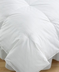 Classic luxury. Warm up in style with this indulgent comforter from Lauren Ralph Lauren. Featuring Eco Pure, hypoallergenic white duck down and a 300 thread count cotton cover embellished with an embroidered Lauren Ralph Lauren logo. Also features baffle-box construction for loft; finished with piping detail.