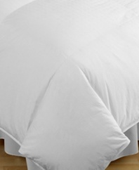Drift off to dreamland in this ultra-cozy Hotel Collection medium weight king comforter. Made of the softest 100% cotton with 450 thread count and Hungarian white goose down fill, this comforter is your ticket to luxury. Baffle box construction prevents shifting.