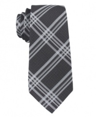 Plaid and simple. This Calvin Klein tie brings a whole new pattern to your tie collection.