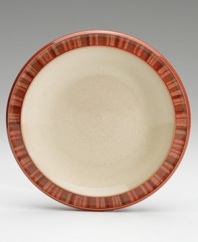 Warm, natural colors and a retro feel combine in this decidedly modern dinner plate. Safe for use in the microwave, freezer, oven and dishwasher. From Denby's collection of dinnerware and dishes.