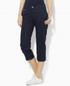 Signature stretch cotton, these Lauren by Ralph Lauren pants feature a straight, cropped silhouette for a season after season style.