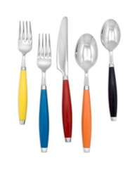 There's no better complement to everyone's favorite dinnerware than the multicolored Fiesta place settings. This irresistible flatware gives even leftovers an air of celebration with a fun shape and five boldly colored handles.