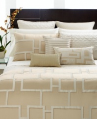 Featuring a refined tile motif rendered in a tranquil hue, the Maze European Sham accents your bed in soothing simplicity.
