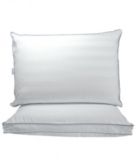 Awaken your senses to a new level of instant soothing support without the dependency of temperature. Featuring both a firm, ventilated European-style memory foam inner pillow and a plush, memory gel fiber inner pillow, this revolutionary pillow from Sensorpedic allows you to customize your comfort. Perfect for any sleep style. Also features a 300-thread count cotton cover finished with anti-stain protection. Gusseted.