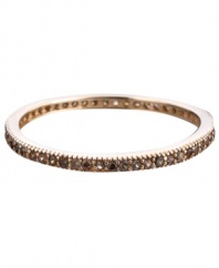 Subtle and stylish. Adorned with glittering cubic zirconia accents (1/3 ct. t.w.), CRISLU's stackable ring adds just the right amount of sparkle to your look. Made in 18k rose gold over sterling silver. Size 6, 7 and 8.