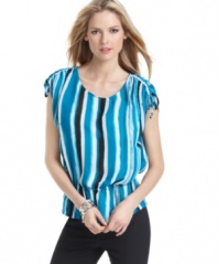 With bright stripes, this MICHAEL Michael Kors adds a bold pop of color to your spring style!