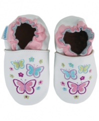 Get her ready to spread her wings with these precious shoes from Robeez designed for comfort and muscle development.