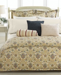 Bring the artisanal ambiance of Morocco to your bedroom with the Marrakesh Rug comforter from Lauren by Ralph Lauren. Features an allover rich print on smooth sateen and a detailed bar-tack stitching.
