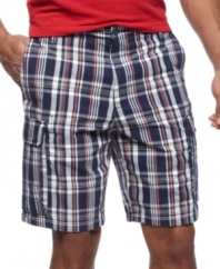 Prep your warm-weather wardrobe with these classic madras plaid shorts from Club Room.