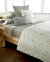 An elegant, allover floral design enhances this Oleander sheet set from Calvin Klein, featuring luxe 300-thread count combed cotton sateen.
